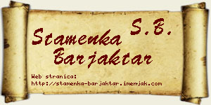 Stamenka Barjaktar vizit kartica
